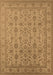 Machine Washable Oriental Brown Traditional Rug, wshurb1345brn