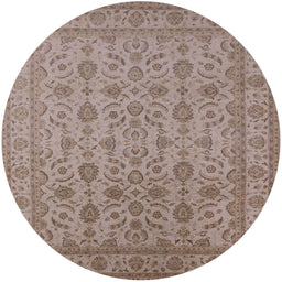 Round Machine Washable Industrial Modern Khaki Rose Pink Rug, wshurb1345