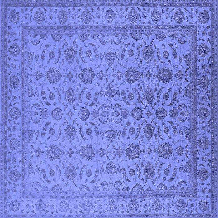 Square Oriental Blue Traditional Rug, urb1345blu