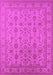 Machine Washable Oriental Pink Traditional Rug, wshurb1345pnk