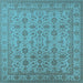 Square Oriental Light Blue Traditional Rug, urb1345lblu