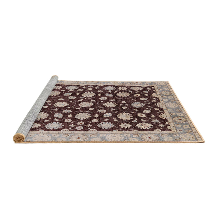 Sideview of Machine Washable Industrial Modern Sepia Brown Rug, wshurb1346