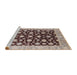 Sideview of Machine Washable Industrial Modern Sepia Brown Rug, wshurb1346