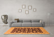 Machine Washable Oriental Orange Traditional Area Rugs in a Living Room, wshurb1346org