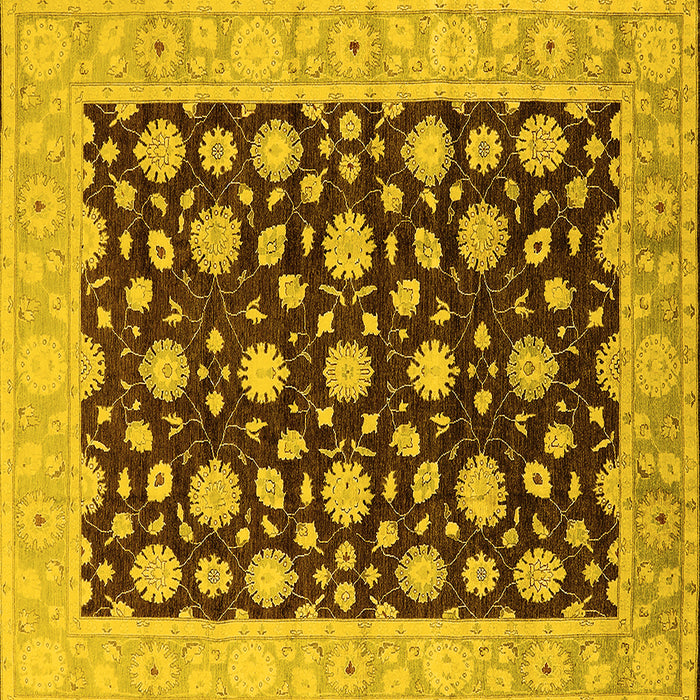 Square Oriental Yellow Traditional Rug, urb1346yw