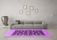 Machine Washable Oriental Purple Traditional Rug, wshurb1346pur