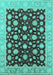 Machine Washable Oriental Turquoise Traditional Area Rugs, wshurb1346turq