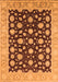 Machine Washable Oriental Orange Traditional Area Rugs, wshurb1346org