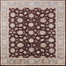 Square Mid-Century Modern Reddish Brown Oriental Rug, urb1346