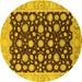 Round Oriental Yellow Traditional Rug, urb1346yw
