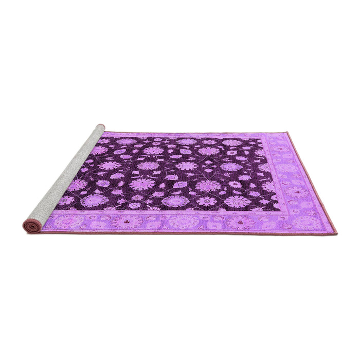 Sideview of Machine Washable Oriental Purple Traditional Area Rugs, wshurb1346pur