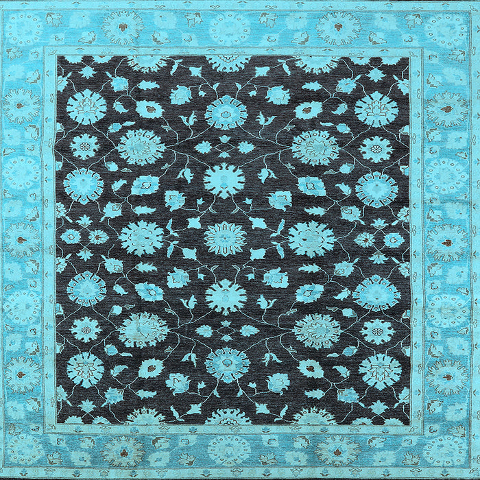 Square Oriental Light Blue Traditional Rug, urb1346lblu