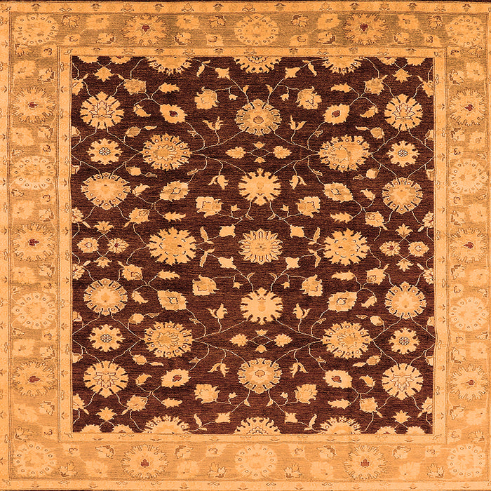 Square Oriental Orange Traditional Rug, urb1346org