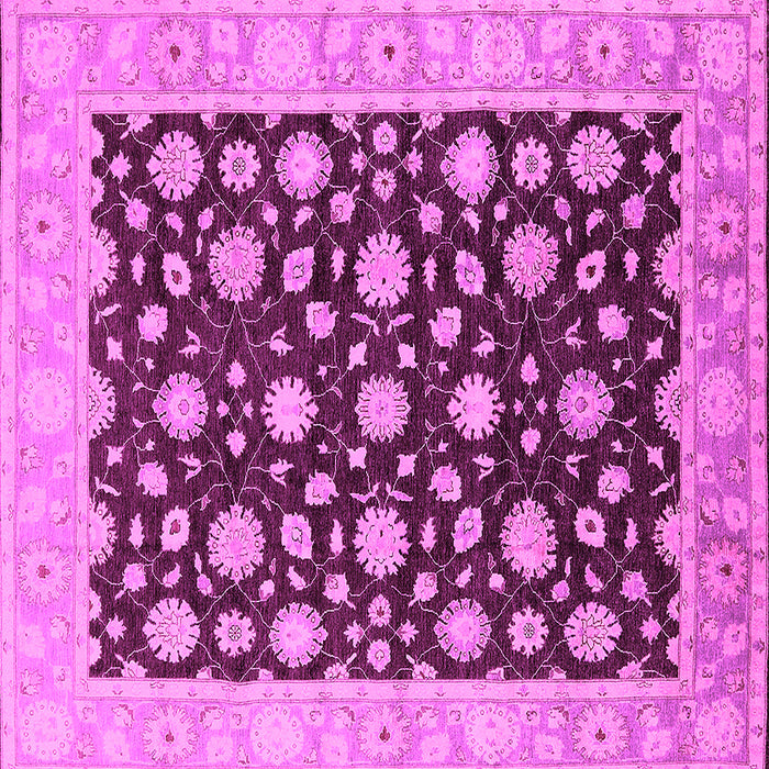 Square Machine Washable Oriental Pink Traditional Rug, wshurb1346pnk