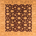 Square Machine Washable Oriental Orange Traditional Area Rugs, wshurb1346org