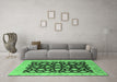 Machine Washable Oriental Emerald Green Traditional Area Rugs in a Living Room,, wshurb1346emgrn