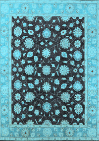 Oriental Light Blue Traditional Rug, urb1346lblu