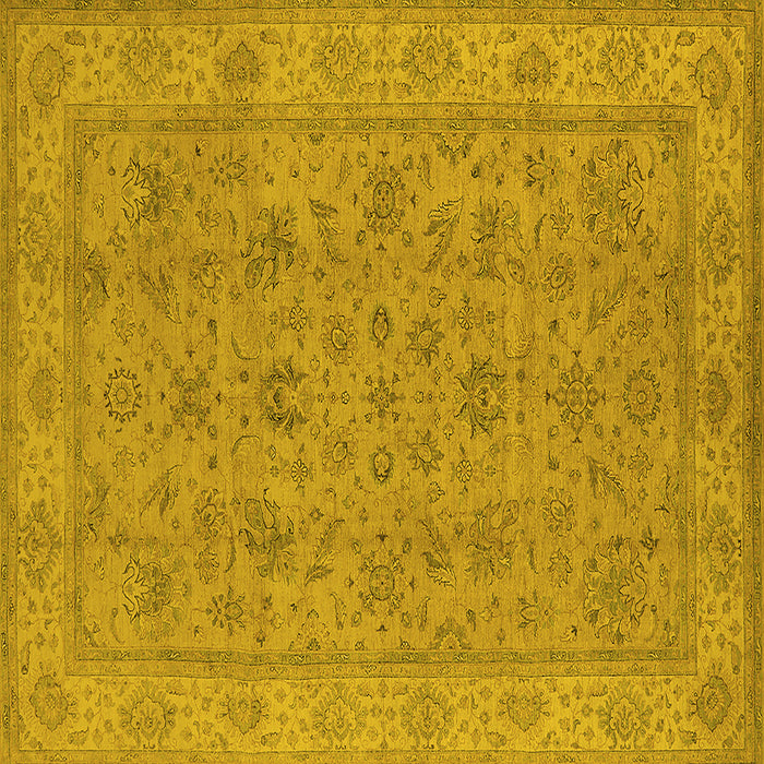 Square Oriental Yellow Traditional Rug, urb1347yw