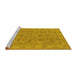 Sideview of Machine Washable Oriental Yellow Traditional Rug, wshurb1347yw