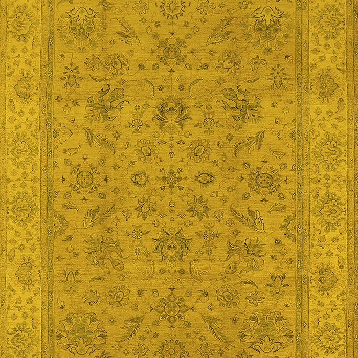 Machine Washable Oriental Yellow Traditional Rug, wshurb1347yw