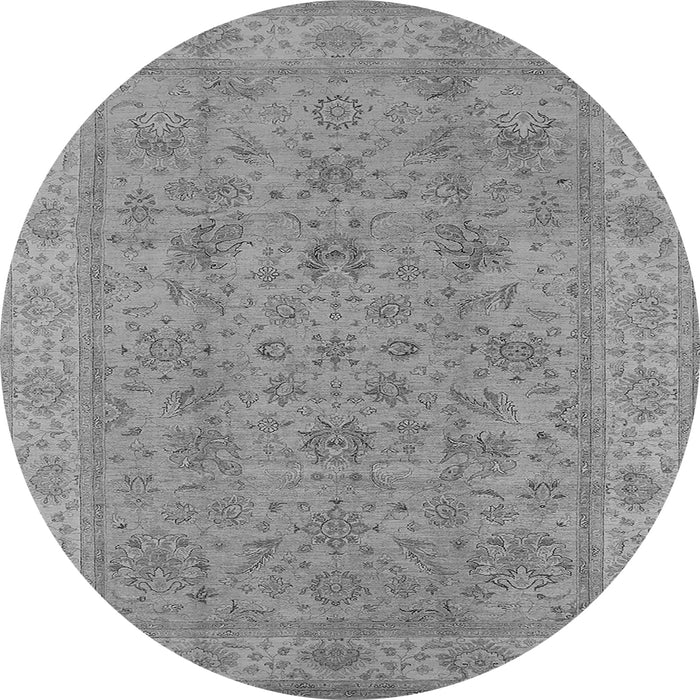 Round Oriental Gray Traditional Rug, urb1347gry