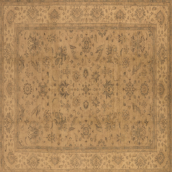 Square Machine Washable Oriental Brown Traditional Rug, wshurb1347brn