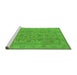 Sideview of Machine Washable Oriental Green Traditional Area Rugs, wshurb1347grn