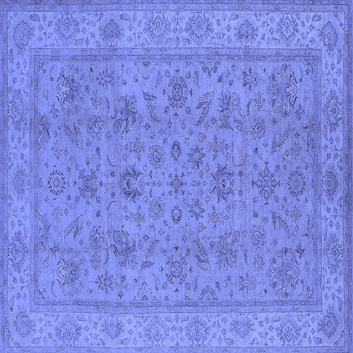 Square Oriental Blue Traditional Rug, urb1347blu