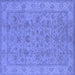 Square Oriental Blue Traditional Rug, urb1347blu