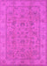 Machine Washable Oriental Pink Traditional Rug, wshurb1347pnk