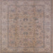 Square Mid-Century Modern Dark Almond Brown Oriental Rug, urb1347