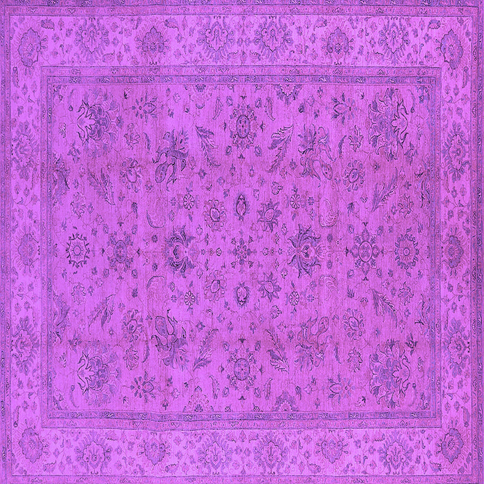 Square Machine Washable Oriental Purple Traditional Area Rugs, wshurb1347pur
