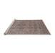 Sideview of Machine Washable Industrial Modern Khaki Rose Pink Rug, wshurb1348