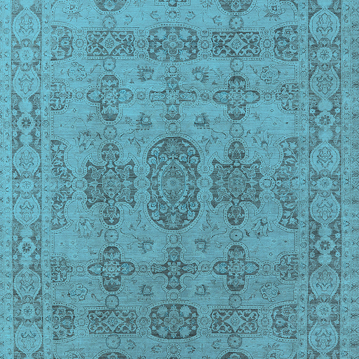 Machine Washable Oriental Light Blue Traditional Rug, wshurb1348lblu