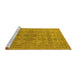 Sideview of Machine Washable Oriental Yellow Traditional Rug, wshurb1348yw