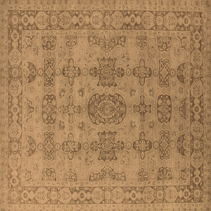 Square Machine Washable Oriental Brown Traditional Rug, wshurb1348brn