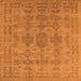 Square Oriental Orange Traditional Rug, urb1348org