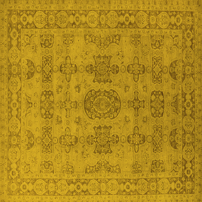 Square Oriental Yellow Traditional Rug, urb1348yw