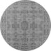 Round Oriental Gray Traditional Rug, urb1348gry