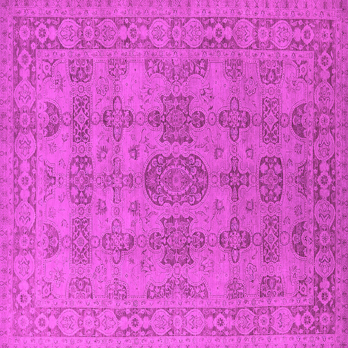 Square Machine Washable Oriental Pink Traditional Rug, wshurb1348pnk