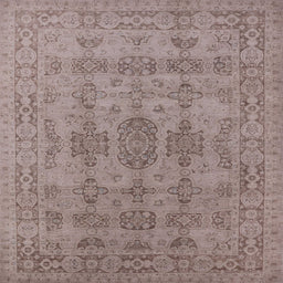 Square Machine Washable Industrial Modern Khaki Rose Pink Rug, wshurb1348