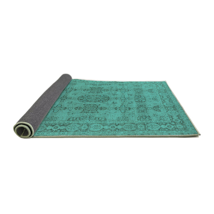 Sideview of Oriental Turquoise Traditional Rug, urb1348turq
