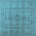 Square Oriental Light Blue Traditional Rug, urb1348lblu