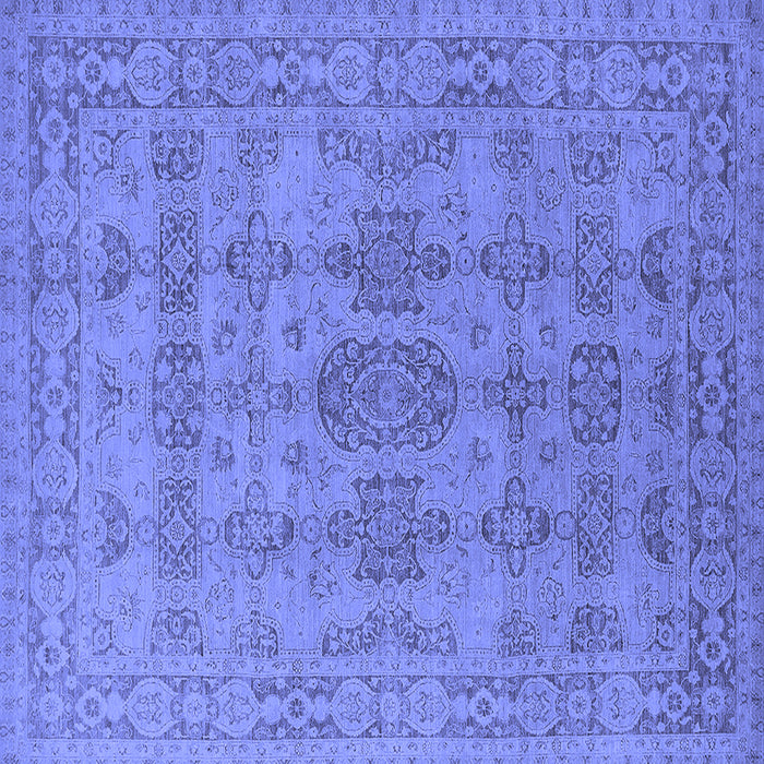 Square Machine Washable Oriental Blue Traditional Rug, wshurb1348blu