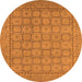 Round Oriental Orange Industrial Rug, urb1349org