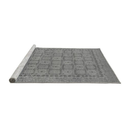 Sideview of Machine Washable Oriental Gray Industrial Rug, wshurb1349gry