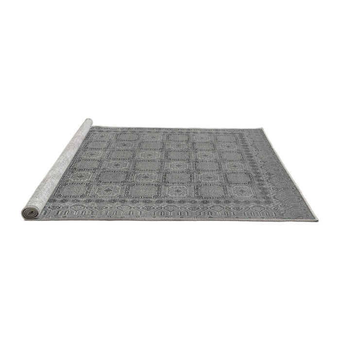 Sideview of Machine Washable Oriental Gray Industrial Rug, wshurb1349gry