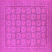 Square Machine Washable Oriental Pink Industrial Rug, wshurb1349pnk