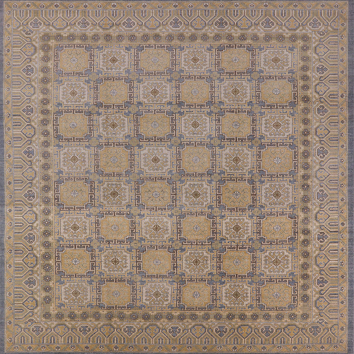 Square Mid-Century Modern Puce Purple Oriental Rug, urb1349