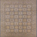 Square Mid-Century Modern Puce Purple Oriental Rug, urb1349